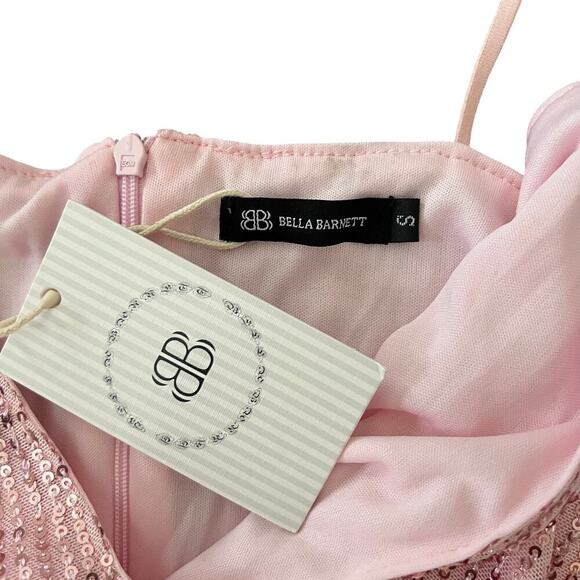 NWT Bella Barnett Sequin Tulip Hem Sleeveless Mini Dress Size Small - Picture 4 of 7